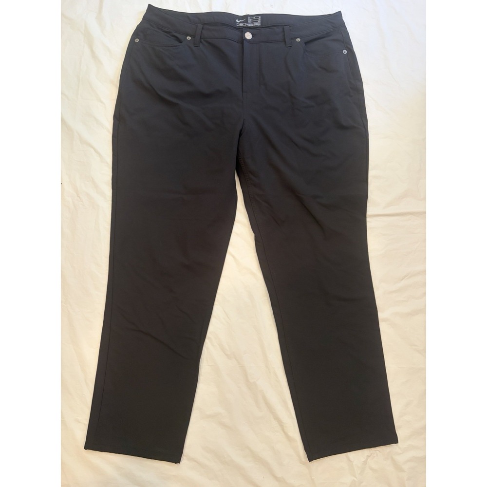 Nike Pants Women's Size 16 (38"x28.5") Black Nylon 5 Pocket Slim Fit